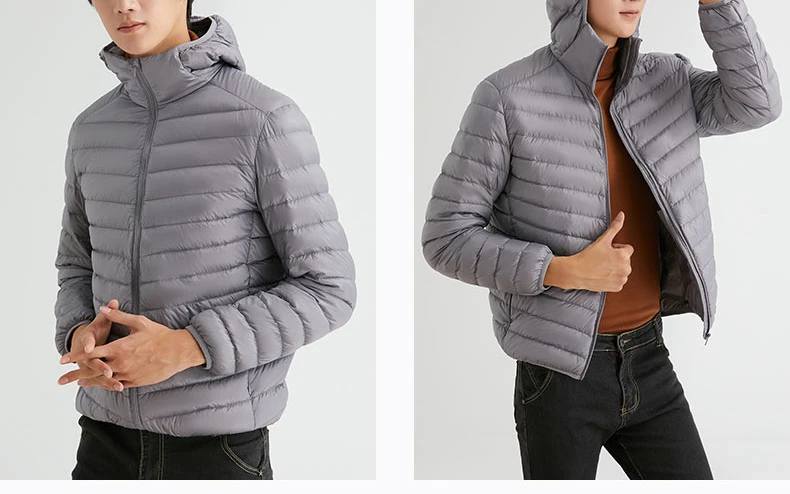 Man 90% Duck Down Hooded Jacket Winter Autumn Coat Men Ultra Light Jackets Warm Outwear Parkas Outdoors Campaign Clothes