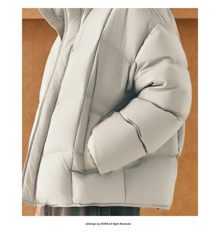 Semir Unisex Down Jacket 90 Percent Down Fill High Loft Fill Stand Collar Puffer Shape 2026 Winter Warm Insulation