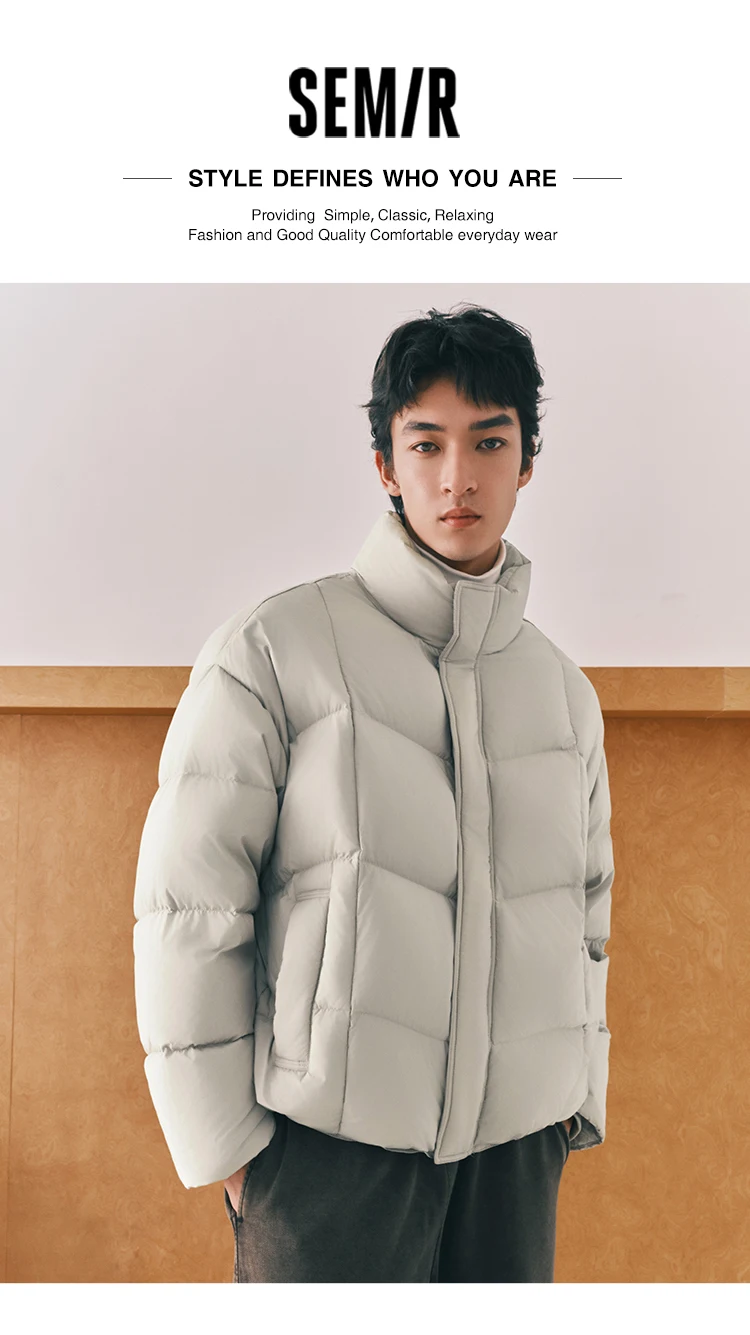 Semir Unisex Down Jacket 90 Percent Down Fill High Loft Fill Stand Collar Puffer Shape 2026 Winter Warm Insulation