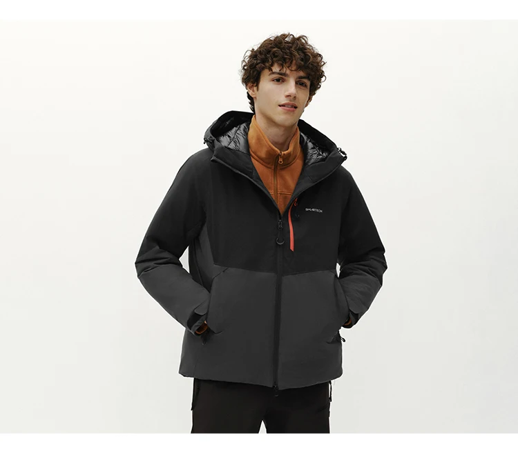 Semir Men Down Jacket 90 Percent Down Fill Rain Resistant Breathable Abrasion Resistant Outdoor Color Block Hooded 2026 New