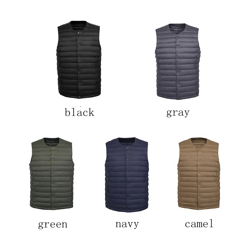 NewBang Brand Men Down Vest Ultra Light Down Vest Portable V-neck Sleeveless Coat Man Winter Without Collar Warm Liner
