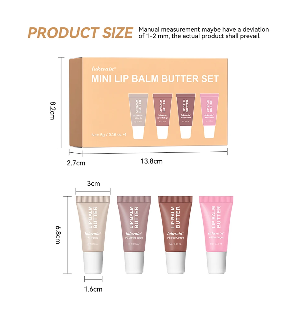 Summer Butter Mini Lip Balm Travel Kit Buttery Moisturizing Tinted Lip Balm Watery Multi-color Lipstick For All Skin Types