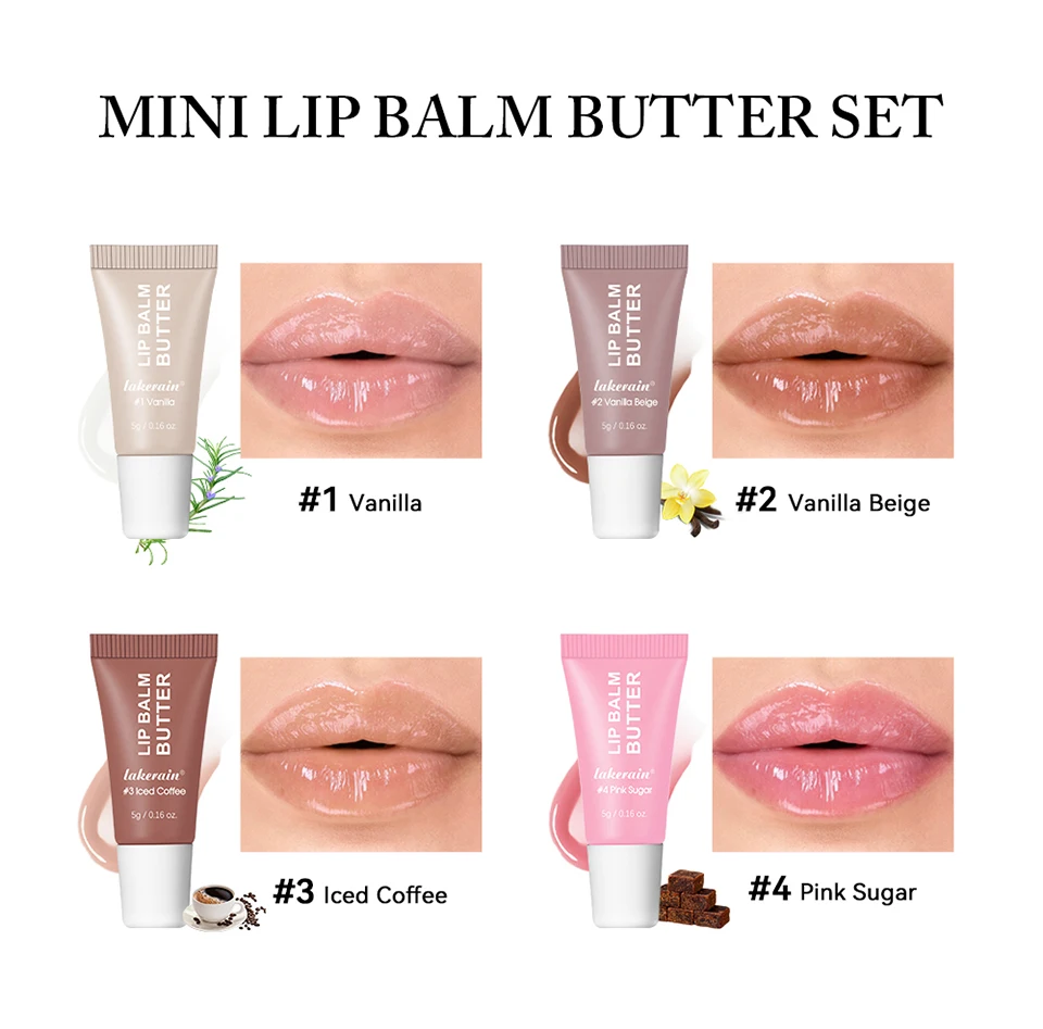 Summer Butter Mini Lip Balm Travel Kit Buttery Moisturizing Tinted Lip Balm Watery Multi-color Lipstick For All Skin Types
