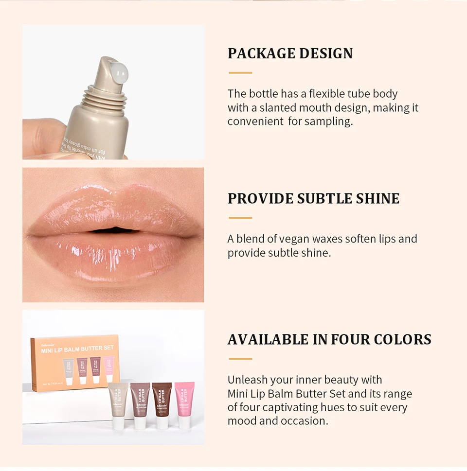 Summer Butter Mini Lip Balm Travel Kit Buttery Moisturizing Tinted Lip Balm Watery Multi-color Lipstick For All Skin Types