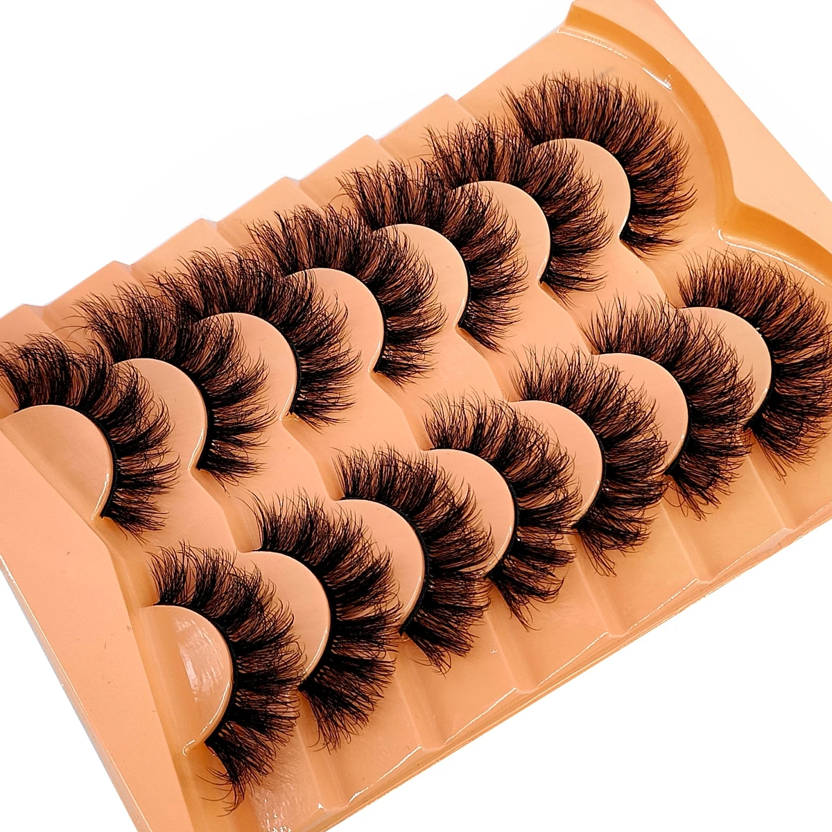 7pairs Natural Russian Strip Lashes Fluffy Mink Lashes 3D False Eyelashes Fluffy Volume Eyelashes Fake Eyelash Extension Make Up