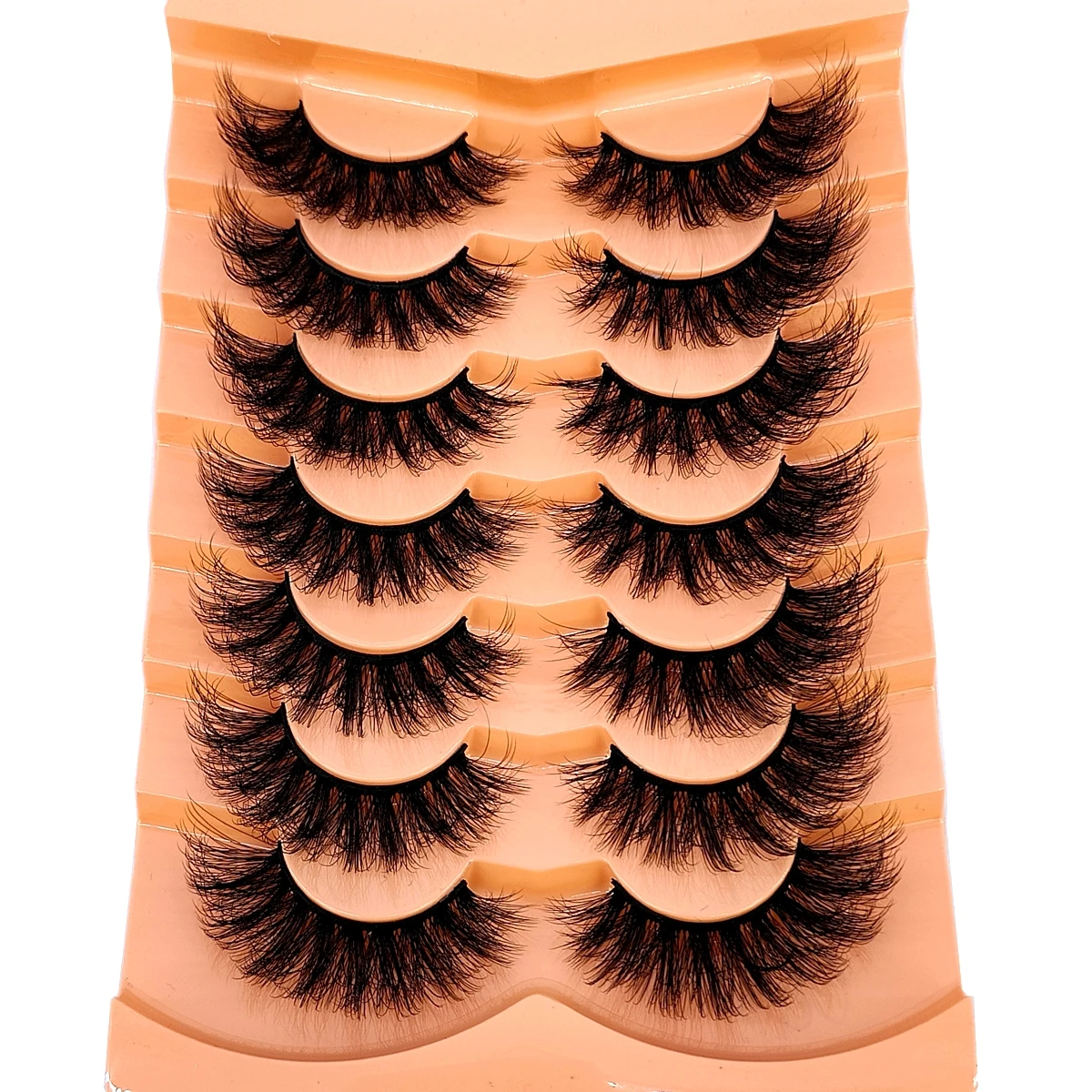 7pairs Natural Russian Strip Lashes Fluffy Mink Lashes 3D False Eyelashes Fluffy Volume Eyelashes Fake Eyelash Extension Make Up