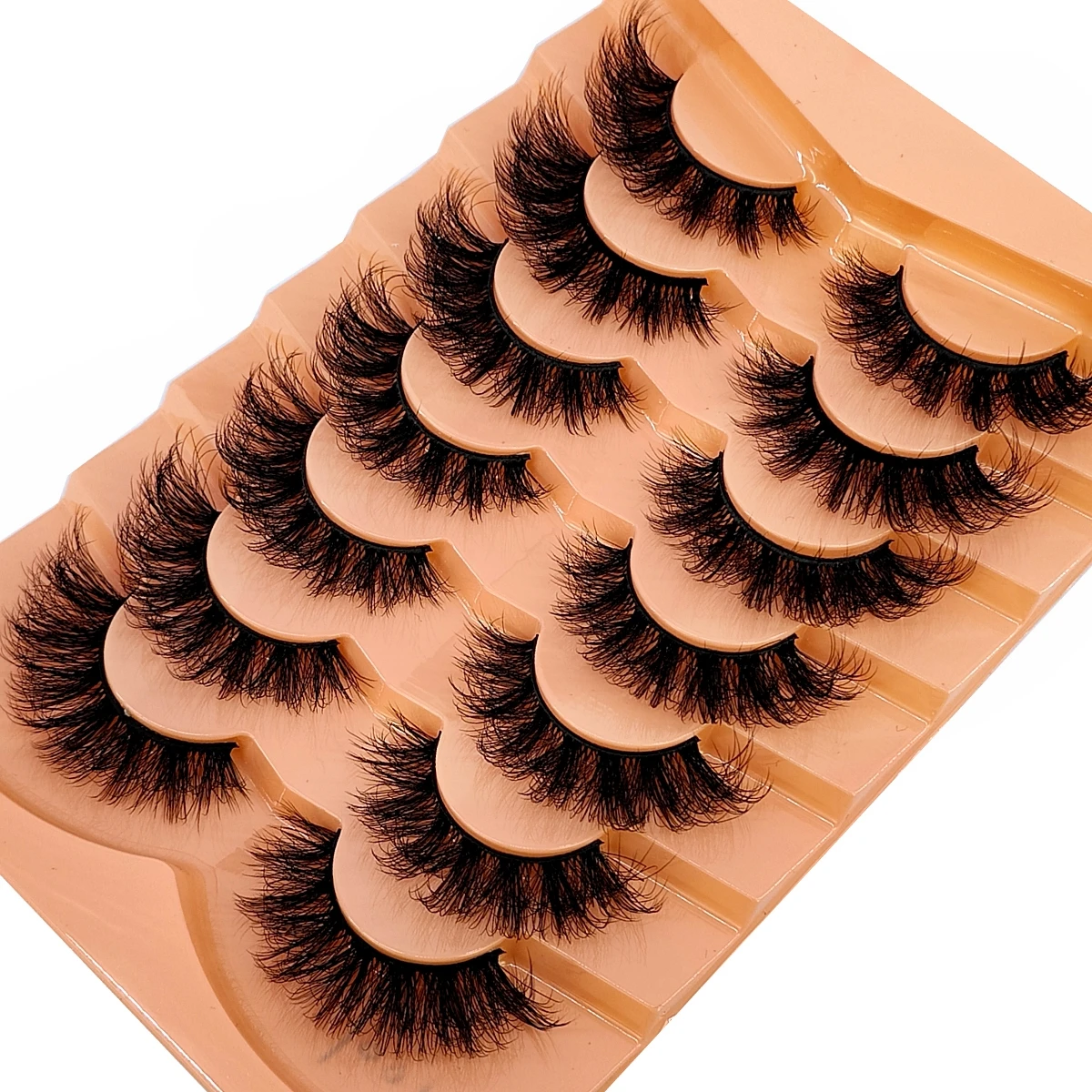 7pairs Natural Russian Strip Lashes Fluffy Mink Lashes 3D False Eyelashes Fluffy Volume Eyelashes Fake Eyelash Extension Make Up