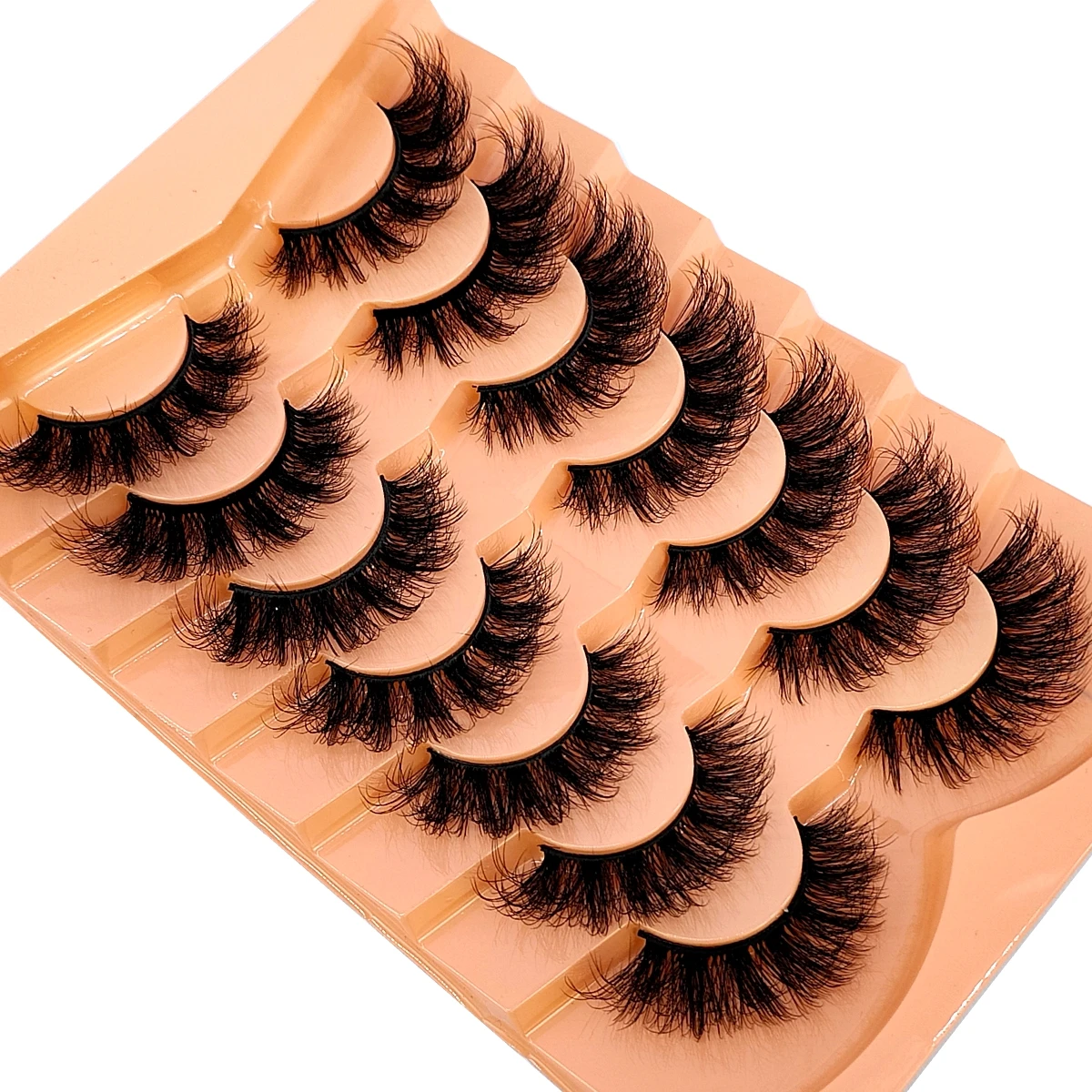 7pairs Natural Russian Strip Lashes Fluffy Mink Lashes 3D False Eyelashes Fluffy Volume Eyelashes Fake Eyelash Extension Make Up