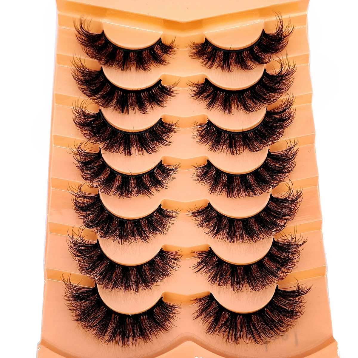 7pairs Natural Russian Strip Lashes Fluffy Mink Lashes 3D False Eyelashes Fluffy Volume Eyelashes Fake Eyelash Extension Make Up