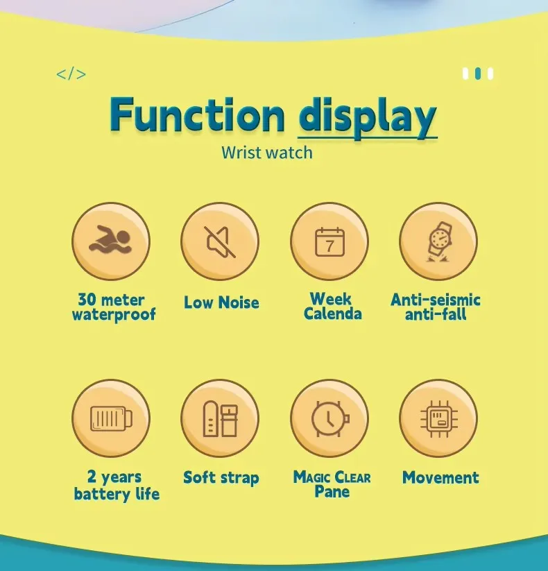 Children Watches Cute Pink Digital Kids Watch For Boys Girls 30M Waterproof Purple Student Electronic LED Wristwatch Gifts