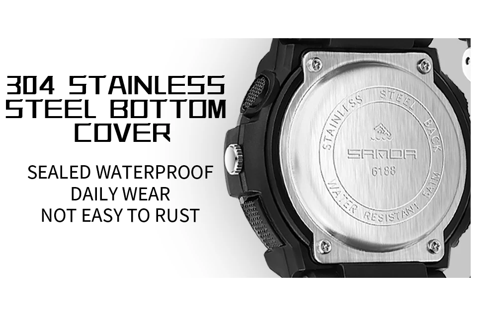 SANDA New 6188 Fashion Multi Functional Student Sports Waterproof Multi Functional Quartz Electronic Men's and Women's Watch