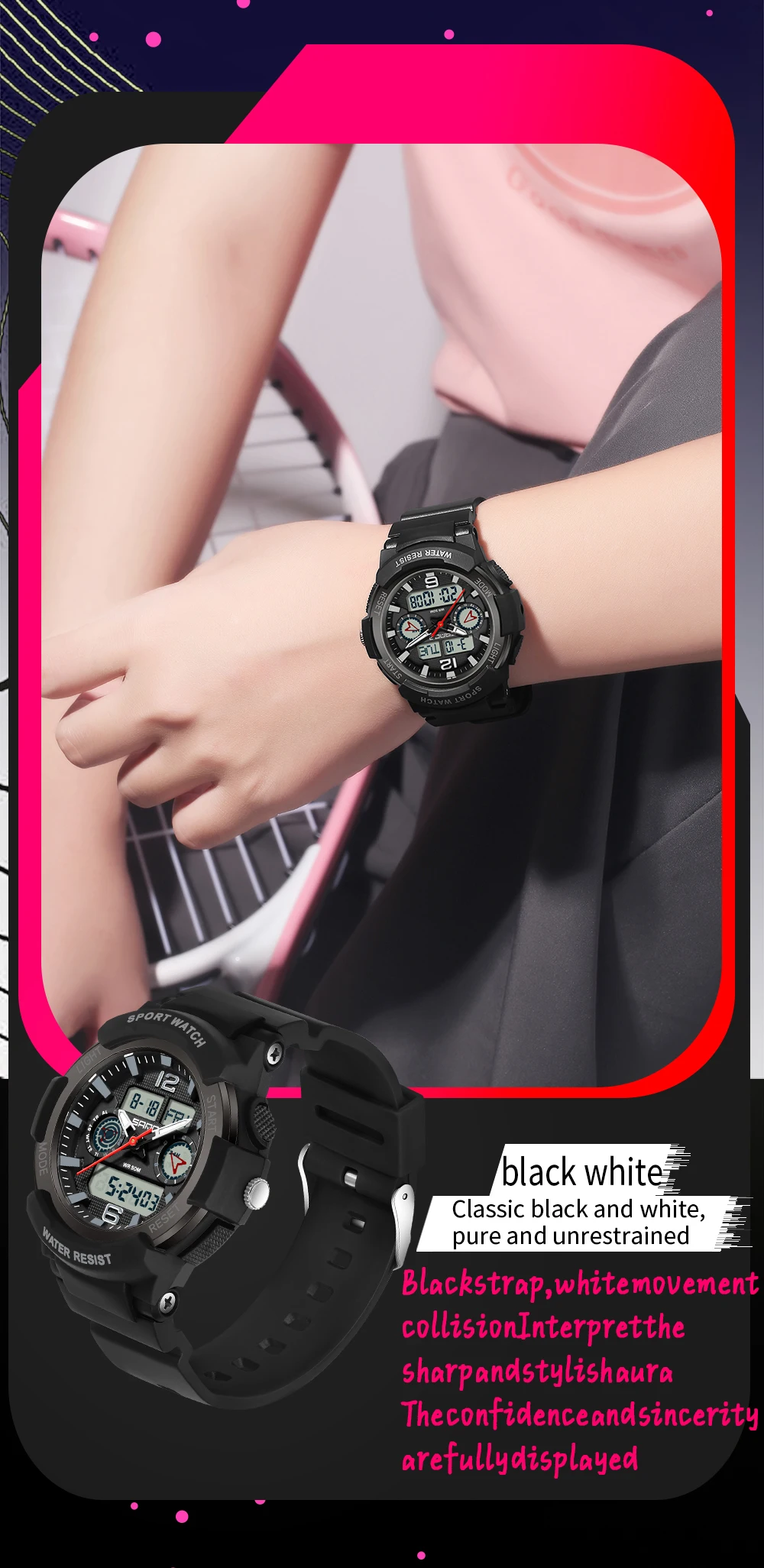 SANDA New 6188 Fashion Multi Functional Student Sports Waterproof Multi Functional Quartz Electronic Men's and Women's Watch