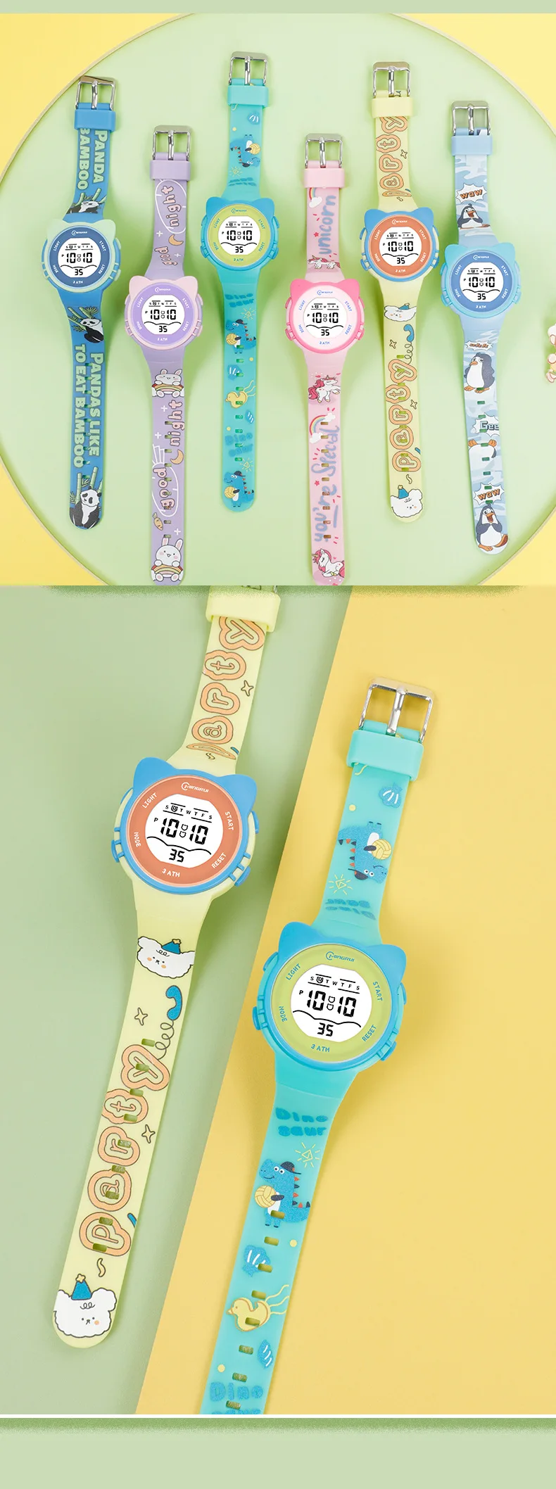 Children Watch Girls Cute Cartoon Electronic Watches Waterproof Alarm Clock Multi Functional Boys Student Wristwatch