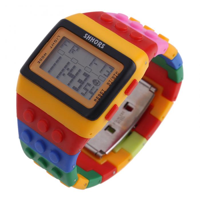 Hot Children's Watches Digital LED Chic Unisex Colorful Constructor Blocks Sports relogio masculino Wrist Women Watch Kids Gifts