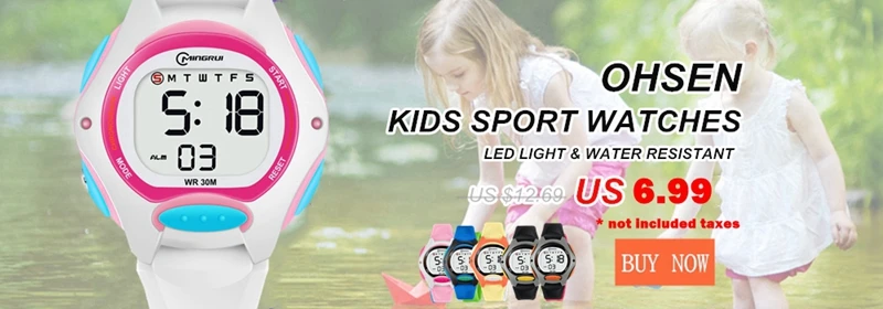 OHSEN Kids Sport Watches 50M Waterproof Red Cartoon Digital Wristwatch Stopwatch Electronic LED Children Watch For Boys Girls