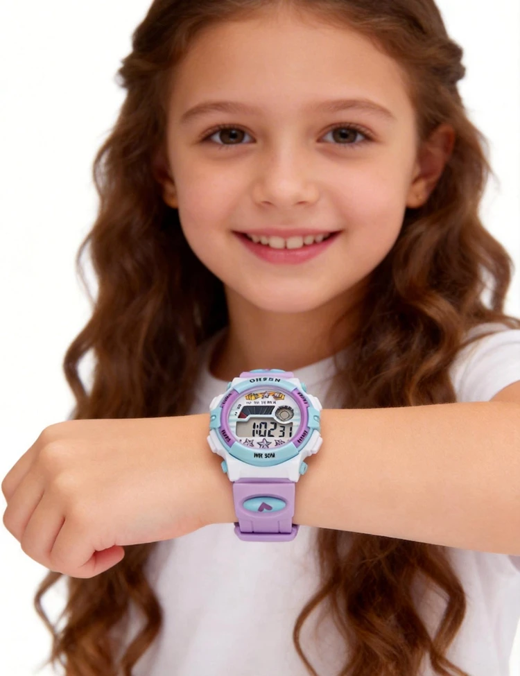 OHSEN Kids Sport Watches 50M Waterproof Red Cartoon Digital Wristwatch Stopwatch Electronic LED Children Watch For Boys Girls
