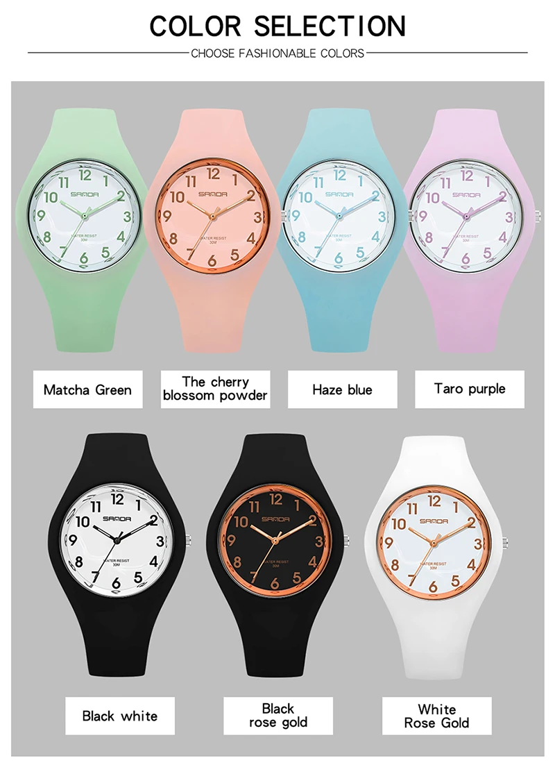 SANDA Brand Children's Watches Fashion Kids Silicone Waterproof Quartz Wristwatch Boys Sport Watches For Girls Gift Clock 2023