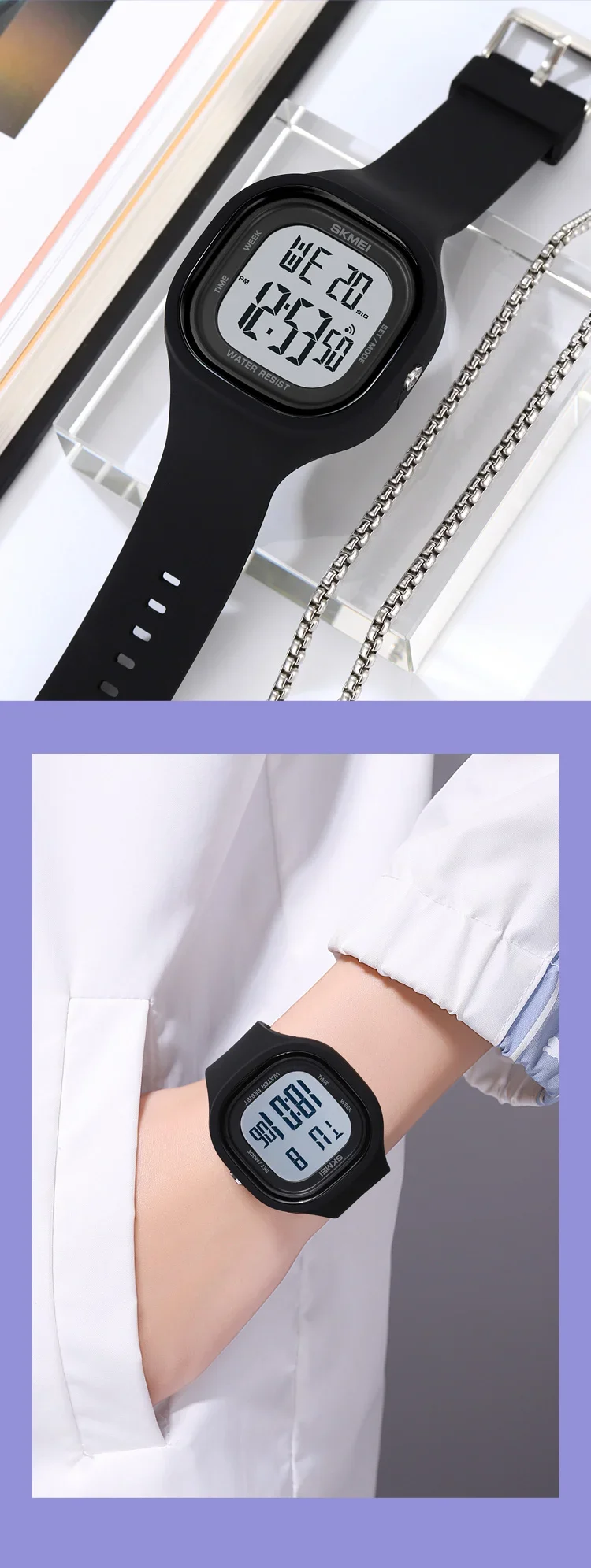 SKMEI 2290 Cool Vitality Stopwatch Digital Sports Watches Male Fashion 5Bar Waterproof Wristwatch For Teenager Boys and Girls
