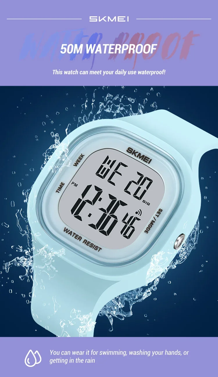 SKMEI 2290 Cool Vitality Stopwatch Digital Sports Watches Male Fashion 5Bar Waterproof Wristwatch For Teenager Boys and Girls