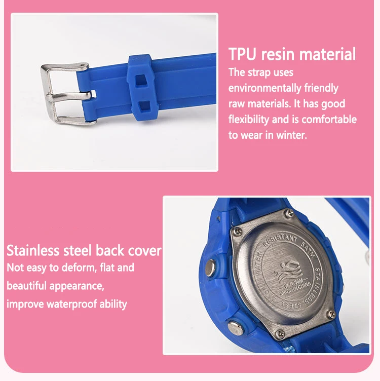 Children Electronic Watch Boys and Girls Macaron Sports Wristwatch Luminous Alarm Clock Multifunctional Kids Fashion Watches