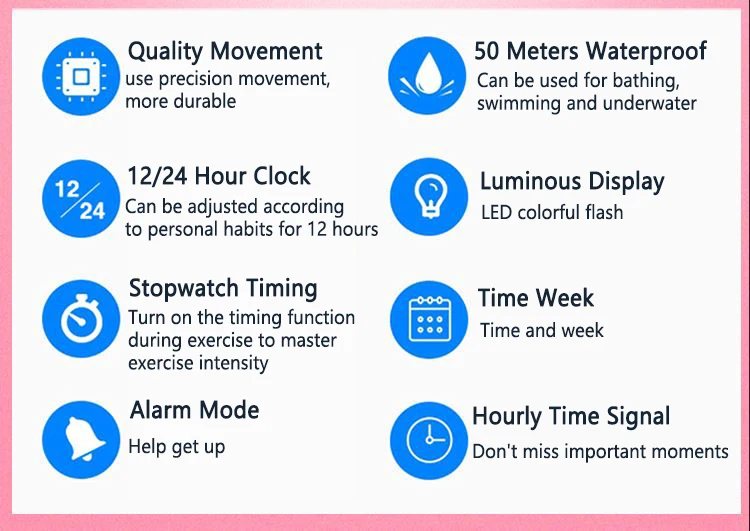 Children Electronic Watch Boys and Girls Macaron Sports Wristwatch Luminous Alarm Clock Multifunctional Kids Fashion Watches