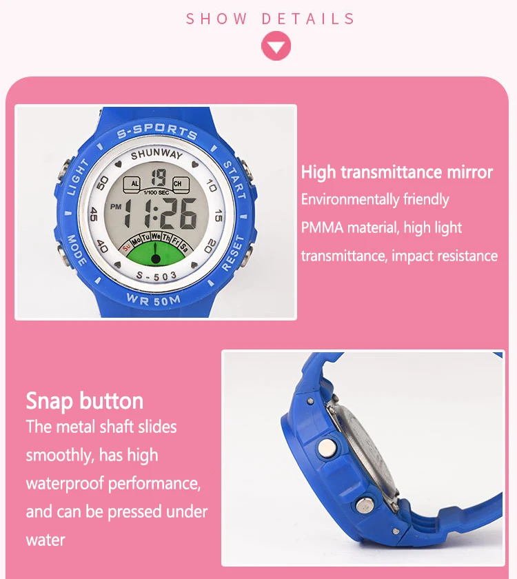 Children Electronic Watch Boys and Girls Macaron Sports Wristwatch Luminous Alarm Clock Multifunctional Kids Fashion Watches