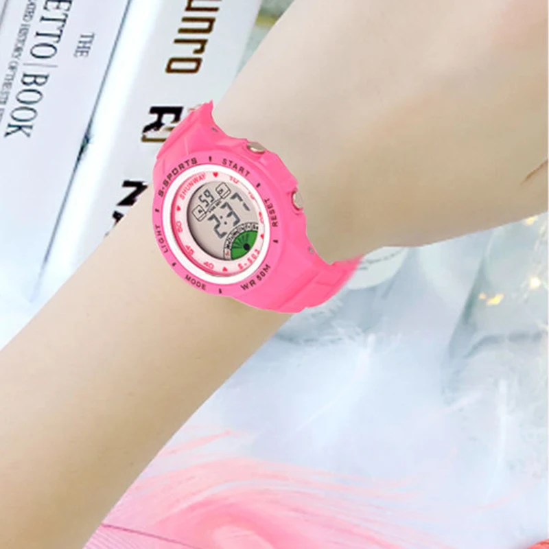 Children Electronic Watch Boys and Girls Macaron Sports Wristwatch Luminous Alarm Clock Multifunctional Kids Fashion Watches