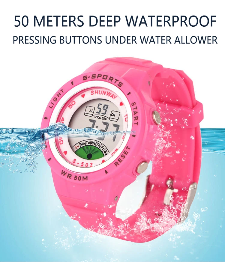 Children Electronic Watch Boys and Girls Macaron Sports Wristwatch Luminous Alarm Clock Multifunctional Kids Fashion Watches