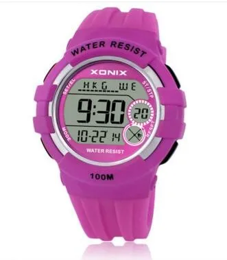 XONIX Boys Girls Sports Watches Waterproof 100m Multifunction World Time Led Light Swim Climb Outdoor Watch Children Wristwatch