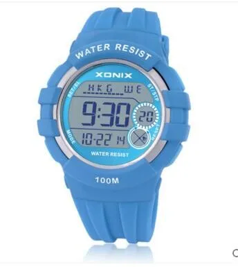 XONIX Boys Girls Sports Watches Waterproof 100m Multifunction World Time Led Light Swim Climb Outdoor Watch Children Wristwatch