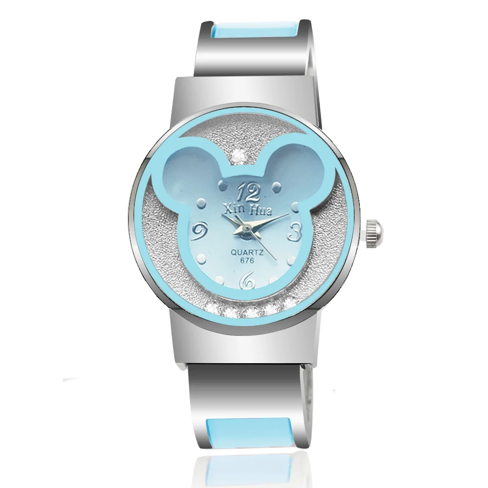 Children's Quartz Watch For Mickey Mouse Cartoon Stainless Steel Bracelet Kids Student Boy Girl Cute Wristwatches Clock Gift