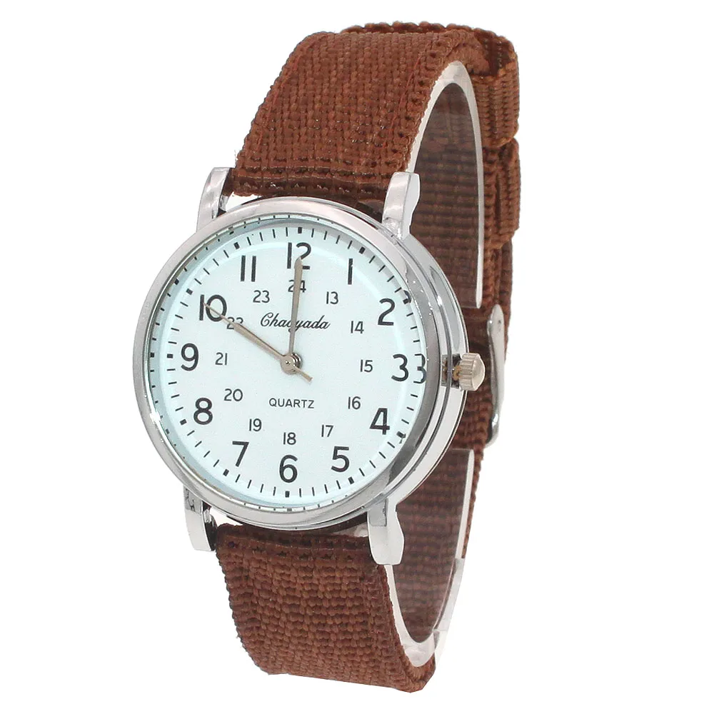 Chaoyada Children Boys Girls 24 Hours Wristwatch Canvas Quartz Wristwatches Kids Students Military Watches Kids Watch Boy