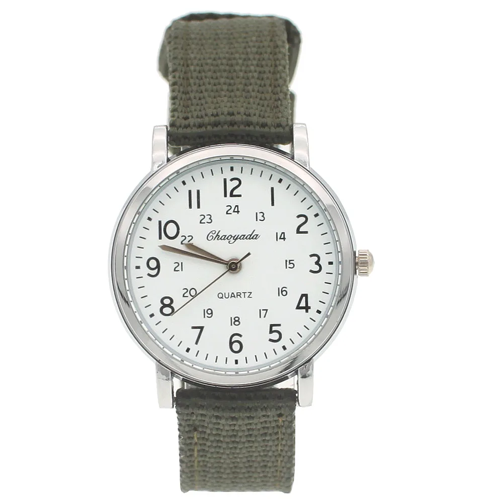 Chaoyada Children Boys Girls 24 Hours Wristwatch Canvas Quartz Wristwatches Kids Students Military Watches Kids Watch Boy
