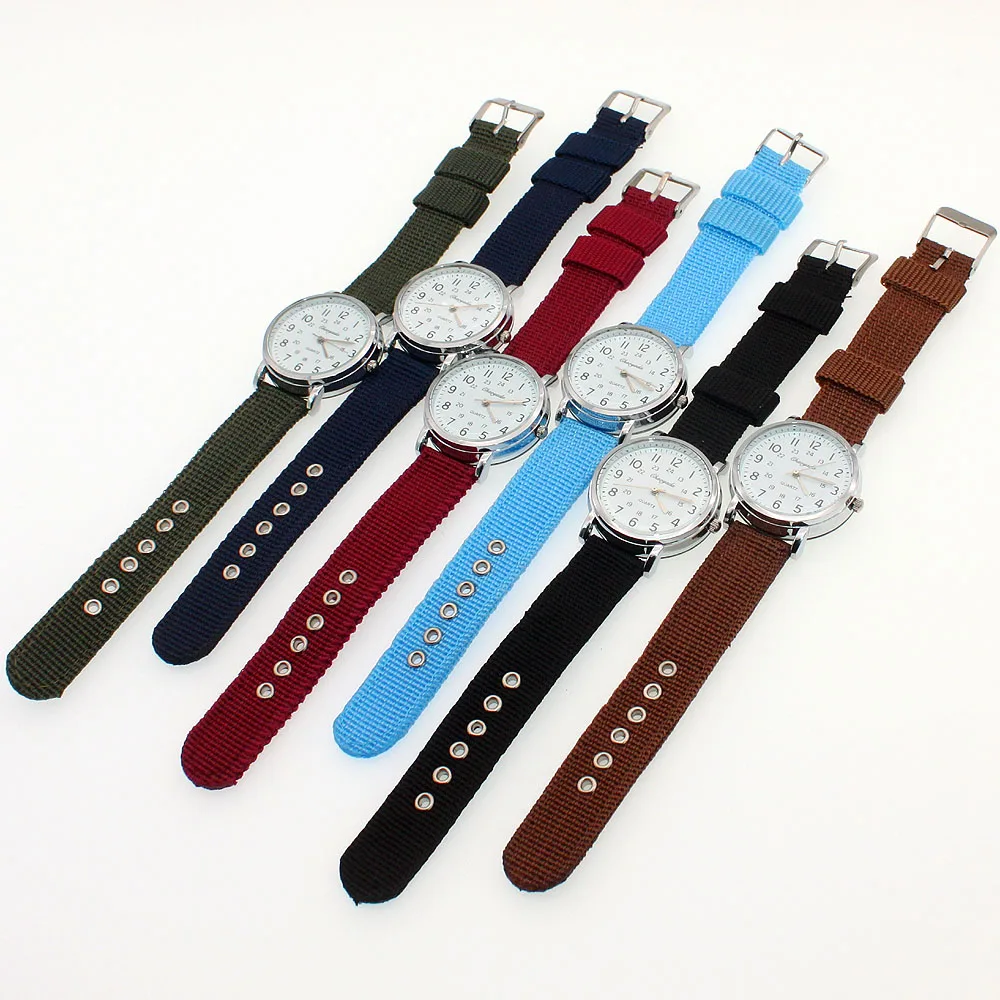 Chaoyada Children Boys Girls 24 Hours Wristwatch Canvas Quartz Wristwatches Kids Students Military Watches Kids Watch Boy