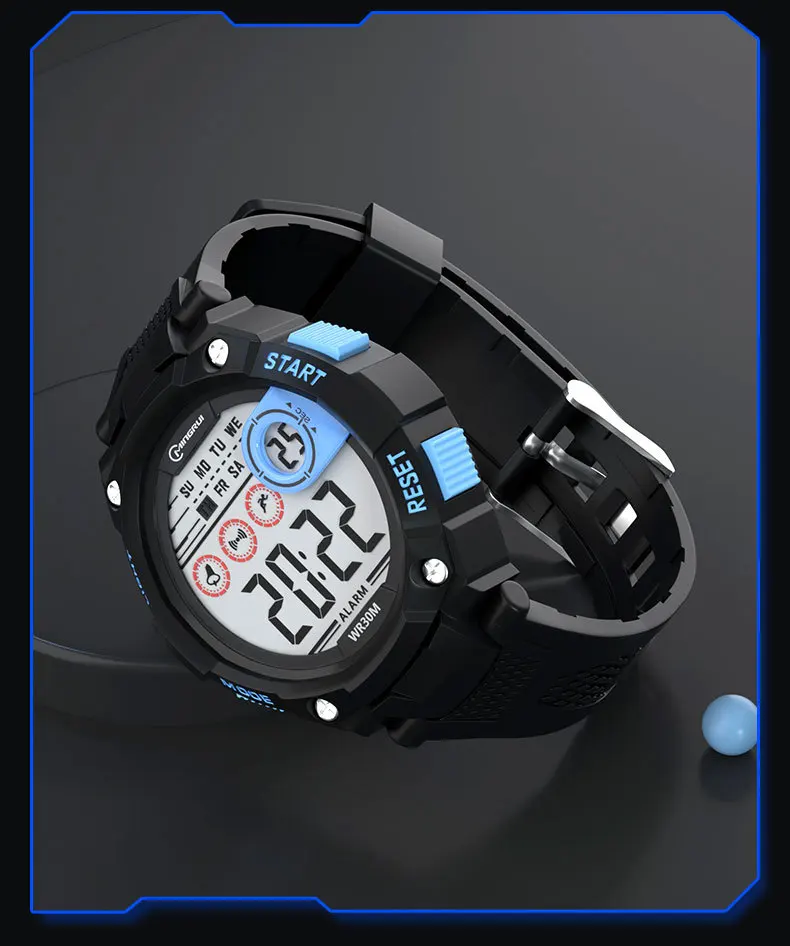 UTHAI Men's Electronic Watch High School Student Sports Watches Waterproof LED Alarm Clock Calendar Kids Digit Smart Wristwatch