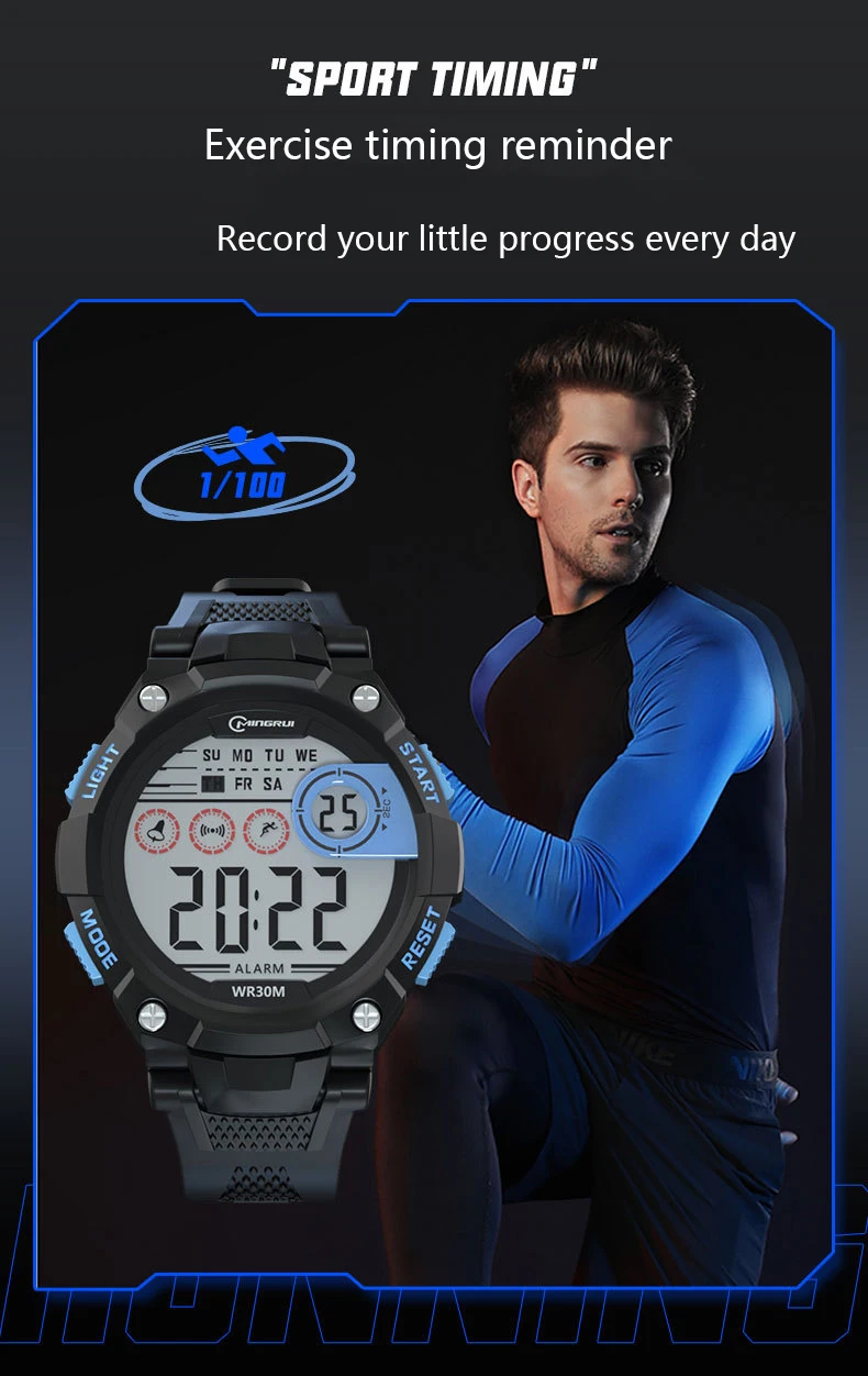 UTHAI Men's Electronic Watch High School Student Sports Watches Waterproof LED Alarm Clock Calendar Kids Digit Smart Wristwatch