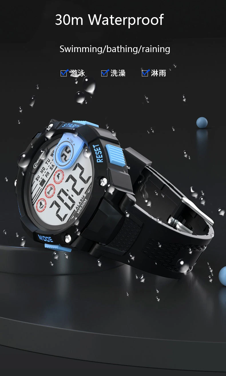 UTHAI Men's Electronic Watch High School Student Sports Watches Waterproof LED Alarm Clock Calendar Kids Digit Smart Wristwatch