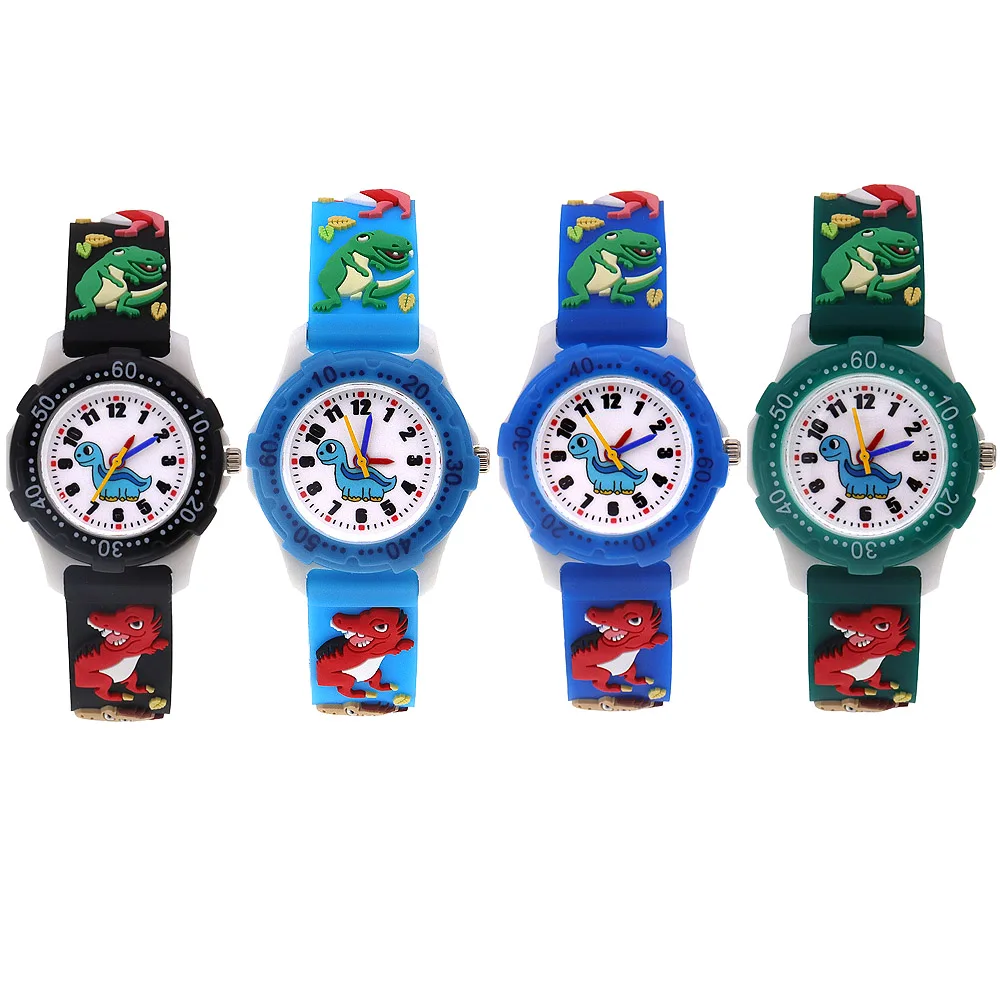 Cartoon Watches Children Boys Girls Watch Kids Watches Boys Digital Watch Quartz Wristwatch Dinosaur Silicone Strap Baby Watch