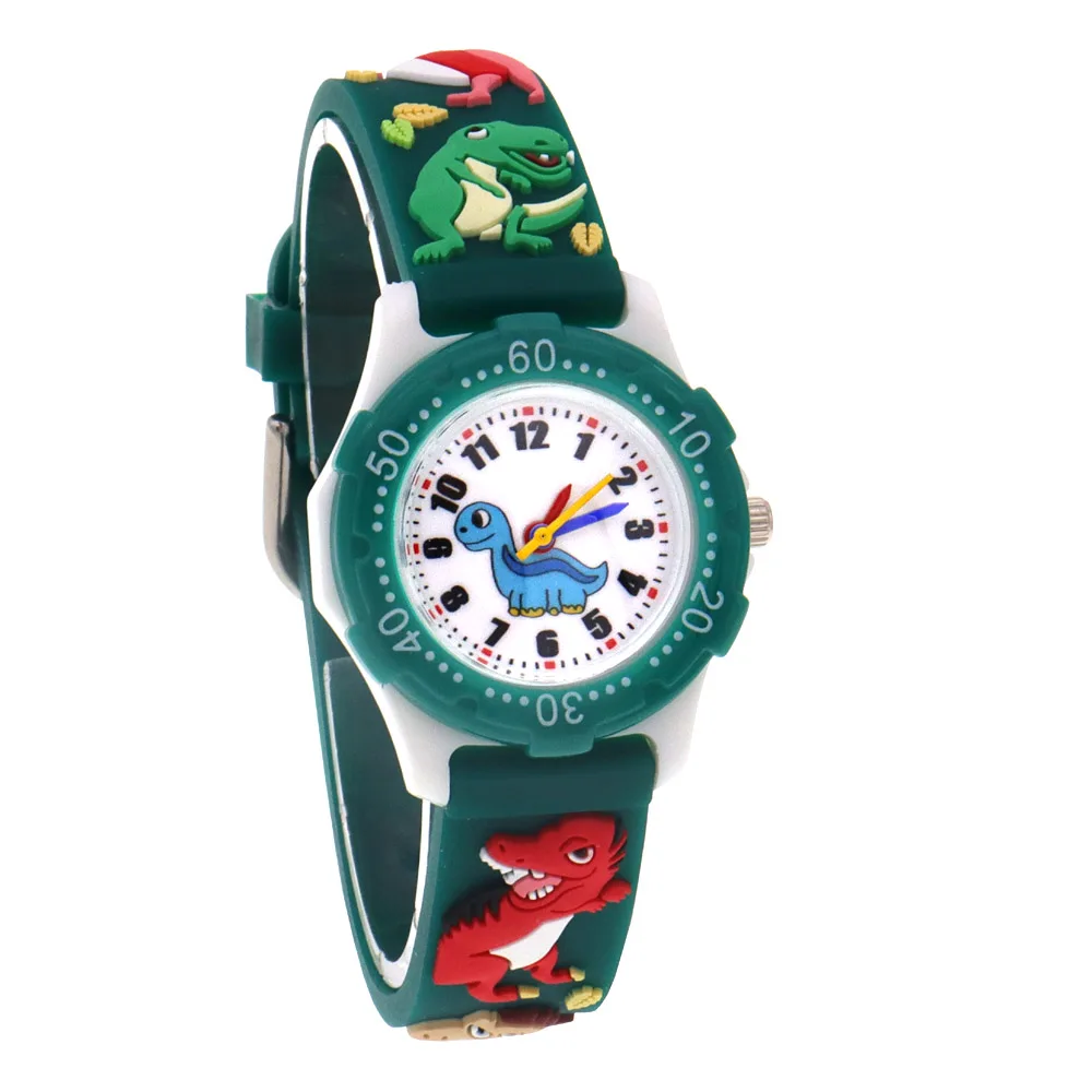 Cartoon Watches Children Boys Girls Watch Kids Watches Boys Digital Watch Quartz Wristwatch Dinosaur Silicone Strap Baby Watch