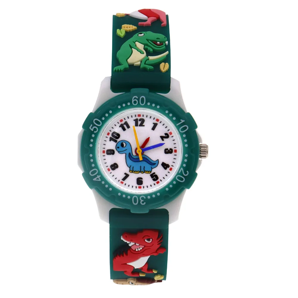 Cartoon Watches Children Boys Girls Watch Kids Watches Boys Digital Watch Quartz Wristwatch Dinosaur Silicone Strap Baby Watch
