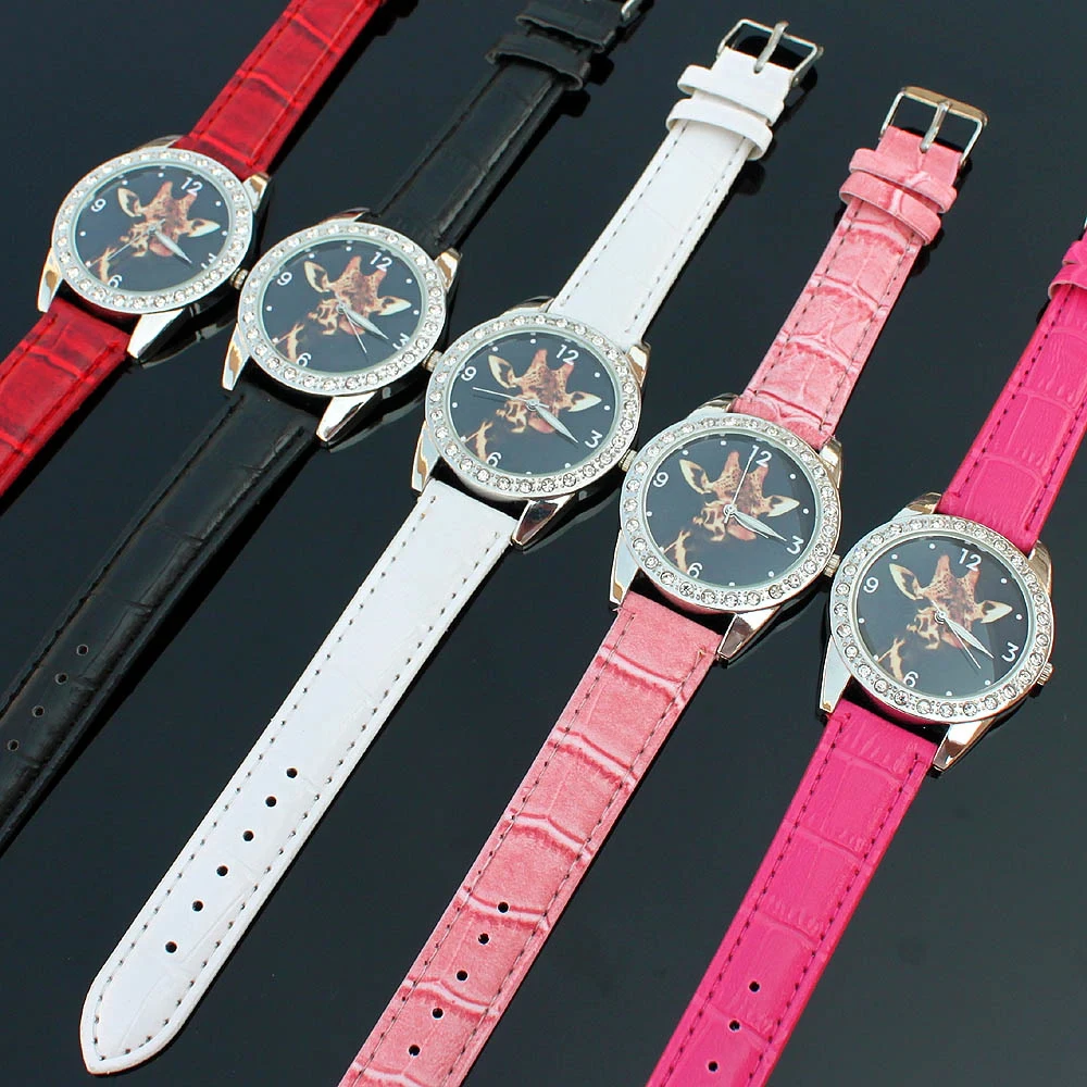 Top Brand Kids Children Fashion Watches Quartz Leather Strap Wrist Watch Boys Girls Watches Cartoon Watches Horse Dial