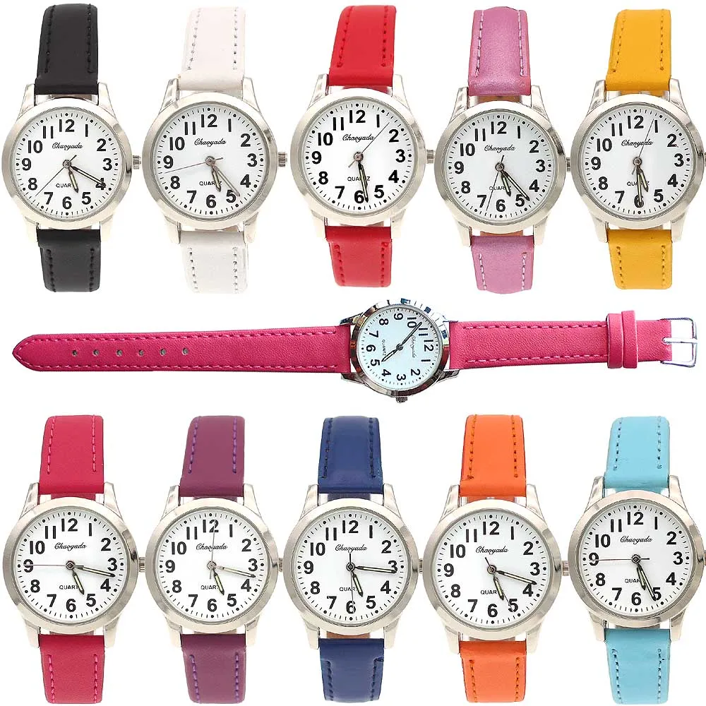 Fashion Brand Children Watches Girls Daily Waterproof Leather Cartoon Watch For Girls Students Electronic Quartz Wristwatches