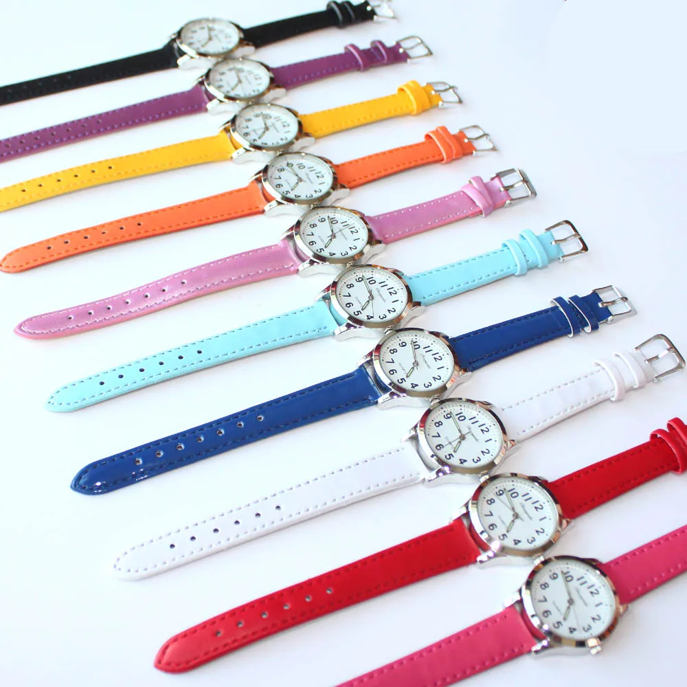 Fashion Brand Children Watches Girls Daily Waterproof Leather Cartoon Watch For Girls Students Electronic Quartz Wristwatches