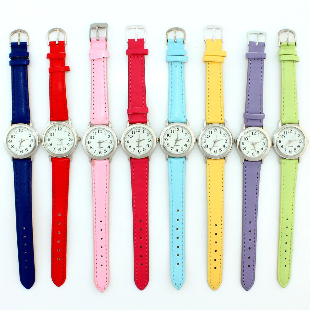 Fashion Brand Children Watches Girls Daily Waterproof Leather Cartoon Watch For Girls Students Electronic Quartz Wristwatches