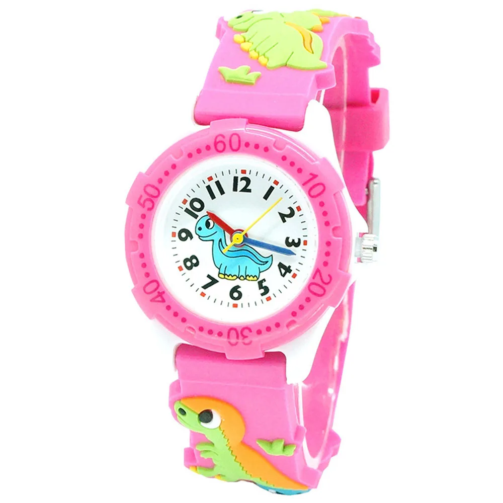 Girls Watch Cartoon Bus Dinosaur 3d Silicone Kids Watch Boys Girl Quartz Watch Children Sports Watch Kids Gift Waterproof Clock