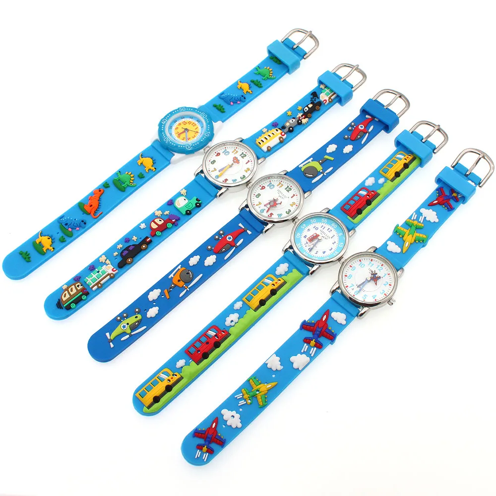 Girls Watch Cartoon Bus Dinosaur 3d Silicone Kids Watch Boys Girl Quartz Watch Children Sports Watch Kids Gift Waterproof Clock