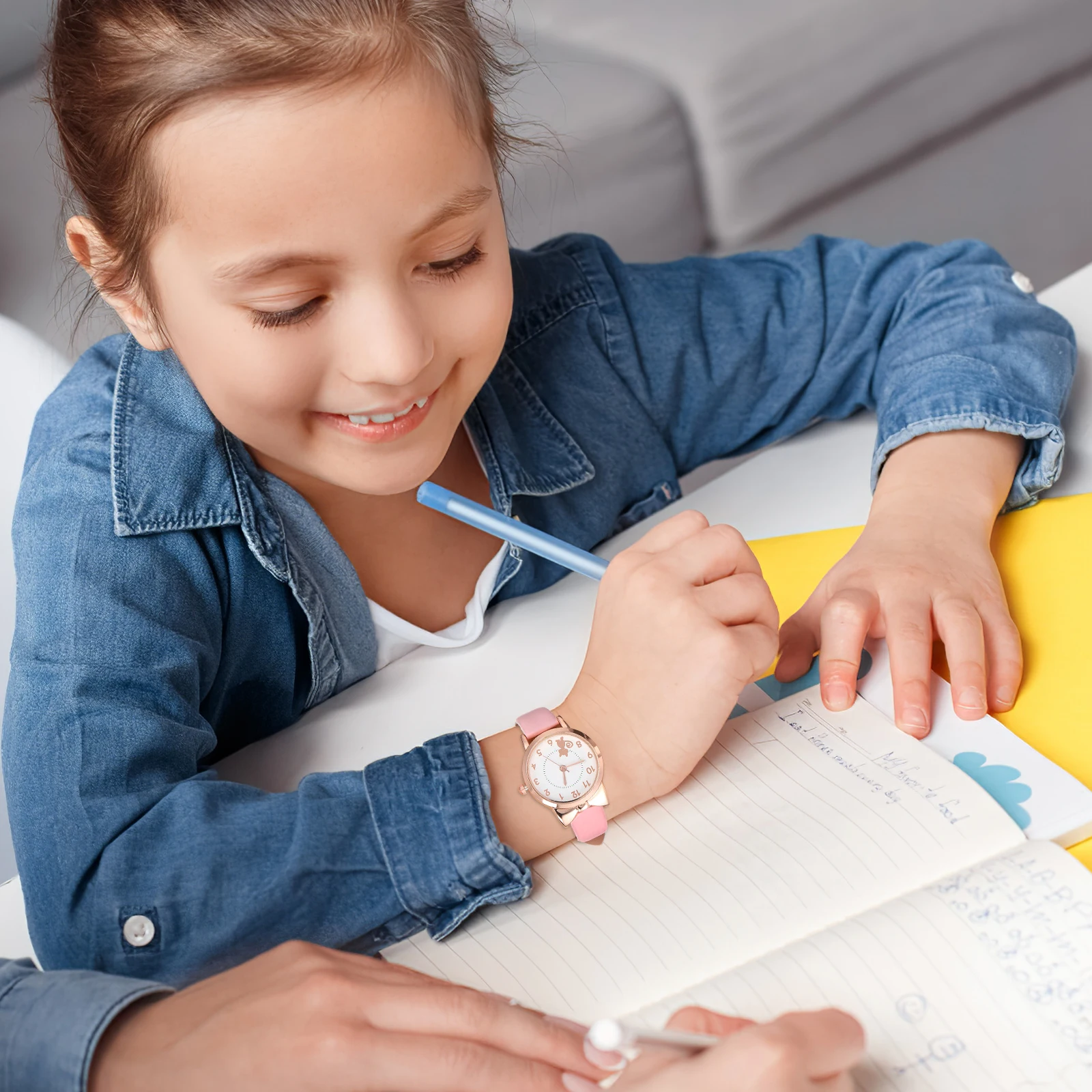 Childs Wrist Watch Kids Quartz Watch With Leather Strap Children's Watches Digital Cartoon Kids Modern Child's For Girls Dainty