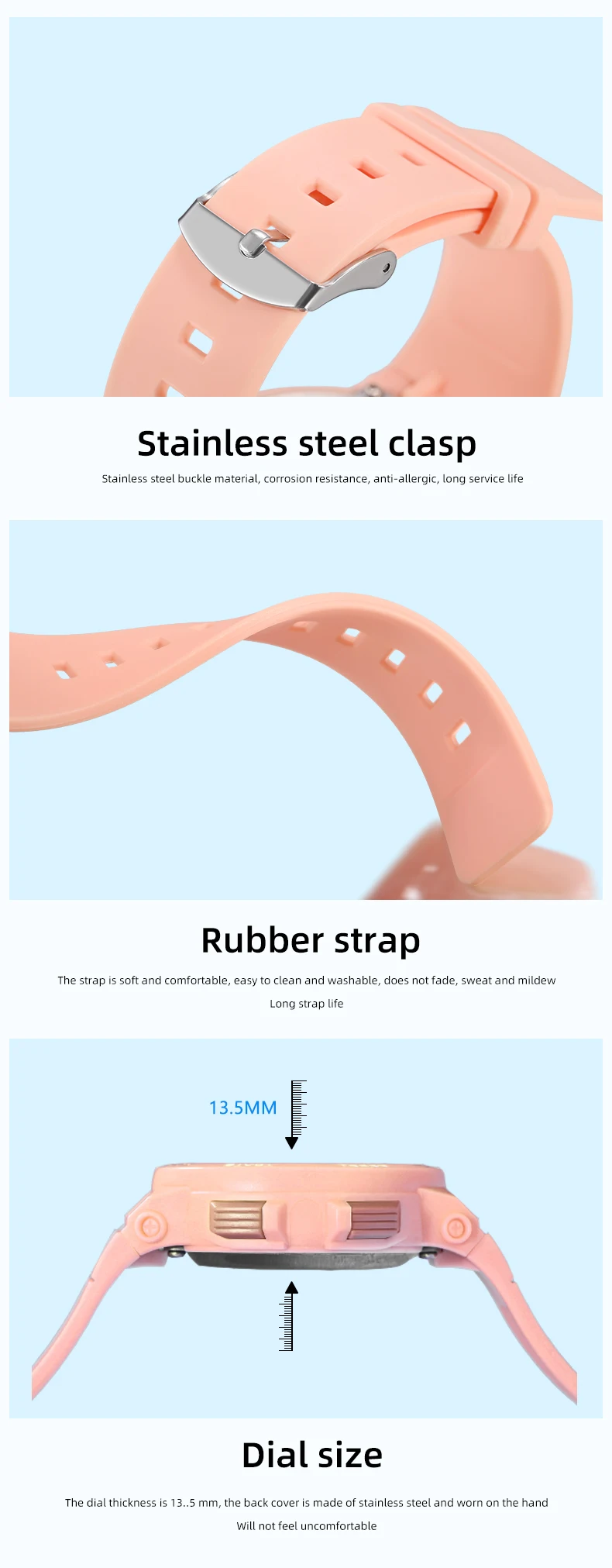 OHSEN Kids Sport Watches 30M Waterproof Pink Silicone Electronic Wristwatch Stopwatch Children Digital Watch For Boys Girls
