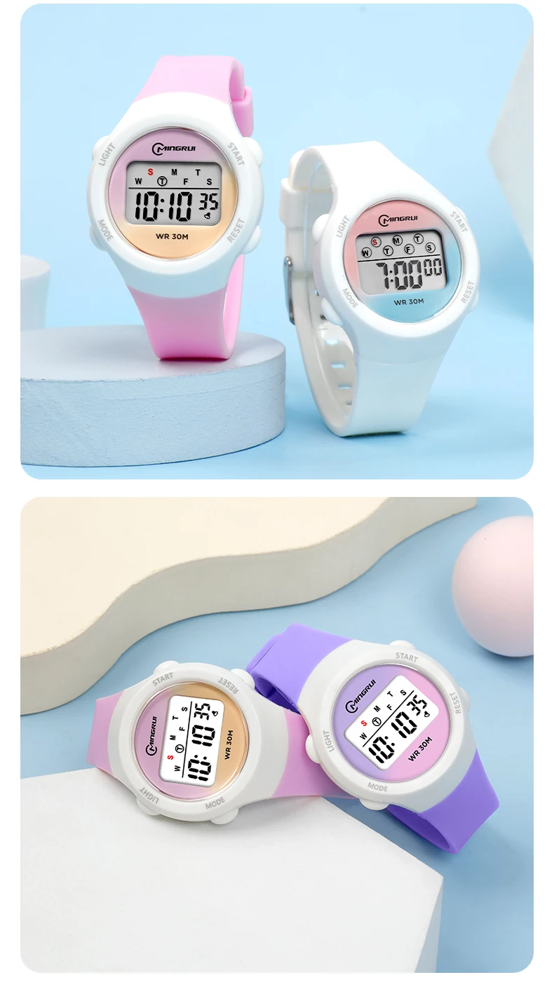 Kids Sport Watches Alarm Stopwatch Children Digital Watch For Boys Girls 30M Waterproof Pink Student Electronic Wristwatch