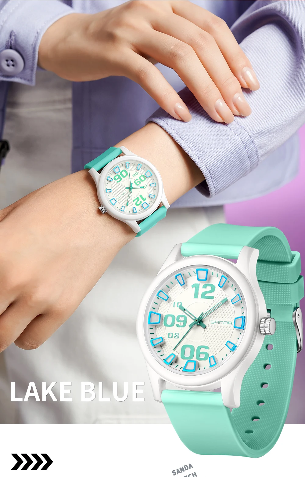SANDA 3252 Fashion and Simple Student Quartz Watch, Popular Style, Waterproof, Suitable for Sports and Life, is a Gift for Frien